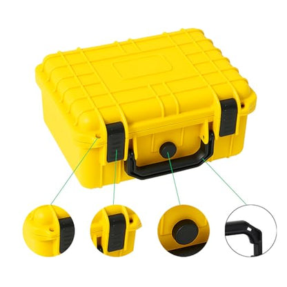 multicomp PRO Yellow Weatherproof Equipment Case, Polypropylene Construction with Foam Insert, 13.5" X 11.5" X 6" (L x W x H