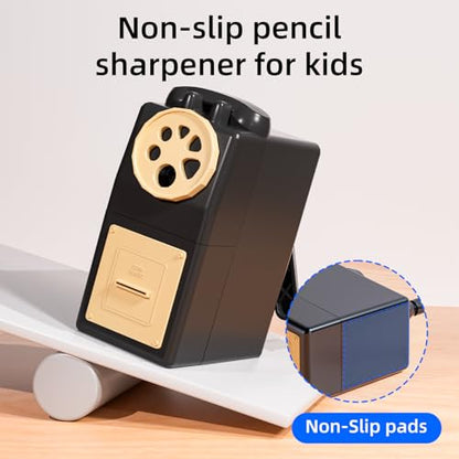 ZMOL Heavy Duty Manual Hand Crank Pencil Sharpener, Desktop, Black - color: Black