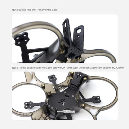 HGLRC 2inch Cinewhoop FPV Drone Frame for FPV Cinewhoop Racing Drone Quadcopters (Black)