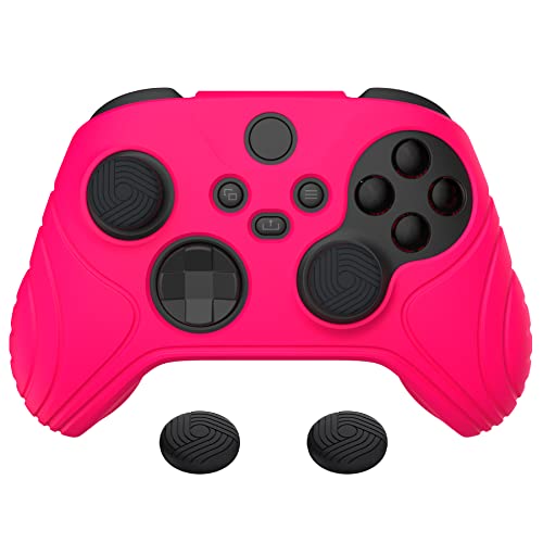eXtremeRate PlayVital Samurai Edition Anti-slip Controller Grip Silicone Skin for Xbox Core Controller, Ergonomic Protective Case Cover for Xbox Series S/X Controller w/Thumb Grips - Bright Pink - color: Bright Pink