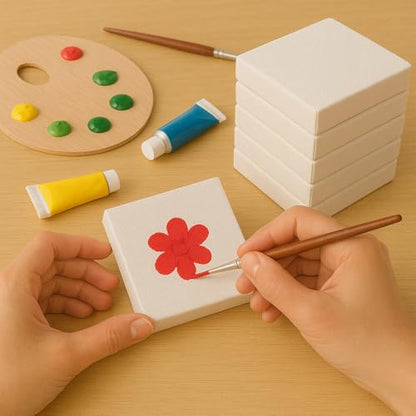LWR CRAFTS Mini Stretched Canvas 3" X 3" Pack of 12 - size: 3"x3"x12