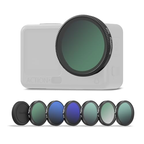 SmallRig 6-Pack Snap-On Filter Kit for DJI Osmo Action 6-5967 - style: 6 Filters: CPL+ND8+ND16+ND32+UV+1/4 Black Mist+Lens Cover