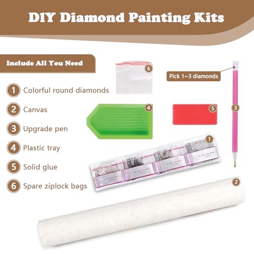 DIY Diamond Art Kits for Adults, Forest Animals 5D Diamond Painting Kits - color: CM065