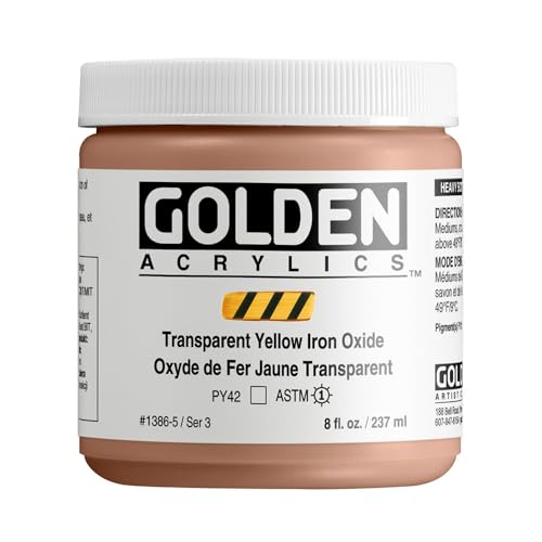 GOLDEN Heavy Body Acrylics, Transparent Yellow Iron Oxide, 8 fl. oz. Jar