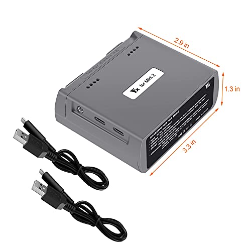 Hanatora Two-Way Battery Charging Hub and Check Battery Level for DJI Mini 4K/2/SE Drone,Charge Two Batteries in Sequence,Charger Accessories