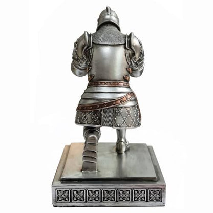 King's Guard Knight Pen Holder with a Letter Opener Desk Organizers Silver - color: Silver