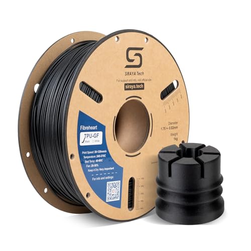Siraya Tech Flex TPU-GF 3D Printer Filament, Ultra Low Warp, Black, 1kg - color: Tpu-gf Black