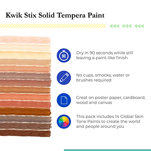 Kwik Stix Solid Paint Pens, Assorted Skin Tones, Pack of 14