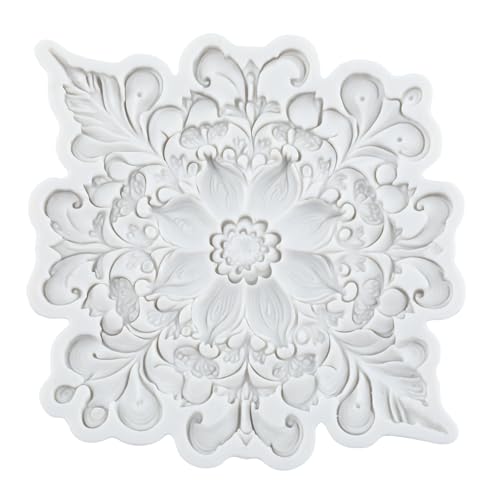 Baroque Relief Flower Polymer Clay Mold Flower Lace Silicone Molds - color: Style B