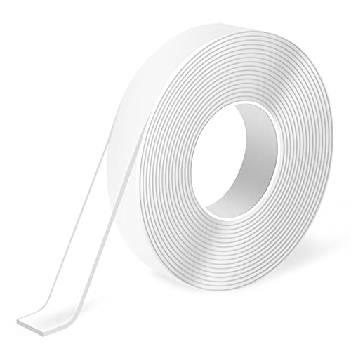 Art3d Traceless Double-Sided Foam Tape, 1/24" x 1/2" x 10', 1 Roll, Crystal - size: 1/24" x 1/2" x 10'