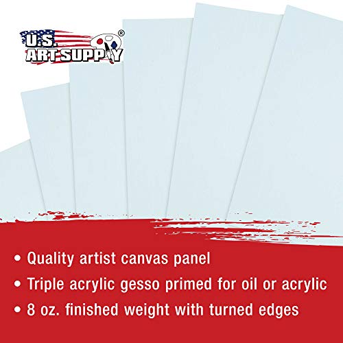 U.S. Art Supply 8 X 8 Inch Art Canvas Board Panels 12 Pack - 8 Ounce - size: 8" x 8"