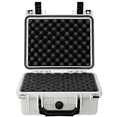 Eylar Small 10.62" Gear, Equipment, Hard Camera Case Waterproof with Foam TSA Standards (White) - color: White