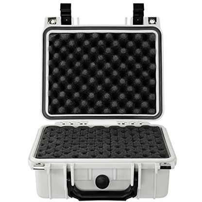 Eylar Small 10.62" Gear, Equipment, Hard Camera Case Waterproof with Foam TSA Standards (White) - color: White