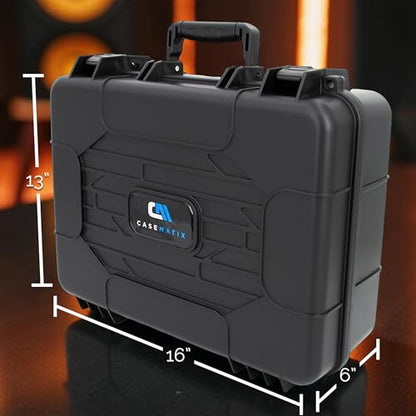 CASEMATIX 16" Hard Case with Foam – Hard Shell Protective Case with Pluckable Pre-Diced Foam Interior for Electronics, Tools, Cameras and Accessories