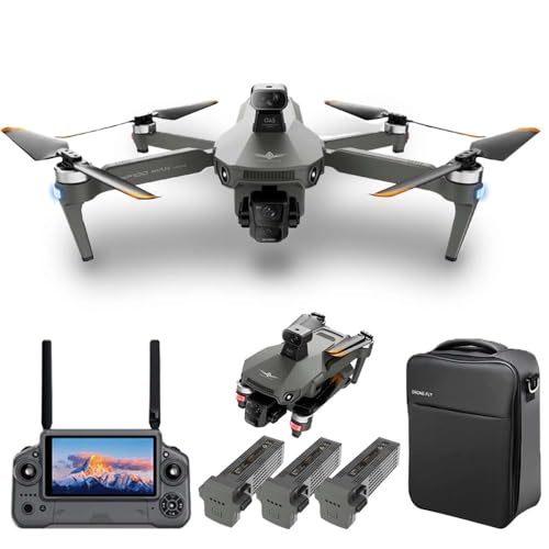 X-Verse Drones with Camera for Adults 4K EIS, RC Screen, 6KM RC Distance, 3-Axis Gimbal, Professional Drone with Obstacle Avoidance, Digital GPS Transmission Quadcopter- 3 Batteries for 150min Max Flight Time