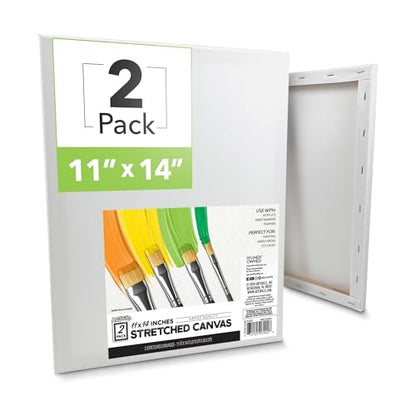 ArtSkills Stretched Canvas for Painting, 11x14 Canvas, 2-Pack Framed - size: 2-Pack 11x14