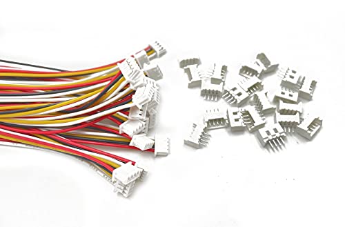 20 Set Micro JST MX 1.25 4Pins Connector Plug Socket 1.25mm Pitch Female & Male Connector PCB Socket 150mm Cable - size: 4Pins