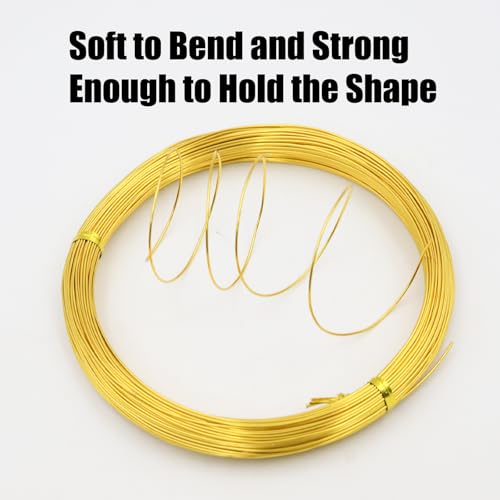 18 Gauge Aluminum Craft Wire, 164FT 1mm Gold Bendable Metal Wire - size: 18, style: Gold