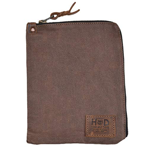 Hide & Drink, Scribbler Case for Notebook Handmade from Waxed Canvas (Honey Bourbon) - color: Honey Bourbon
