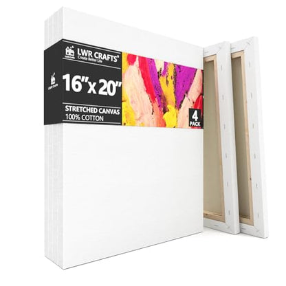 LWR CRAFTS Stretched Canvas 16" X 20" Pack of 4 - size: 16"x20"x4