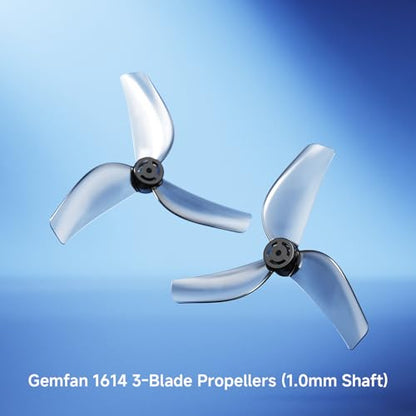 BETAFPV 12pcs Gemfan 1614 3-Blade Props with 1.0mm Shaft - Transparent Gray