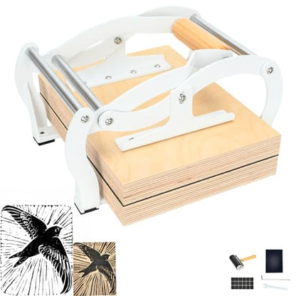 TOPOWN Linocut Printing Hand Lever Press Machine, Linocut Press Machine - color: White