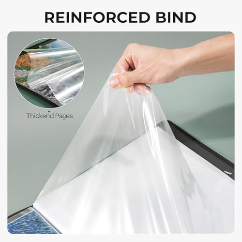 Nicpro 18"x24" Art Portfolio, 30 Pockets Display 60 Pages Art Portfolio Folder with Clear Plastic Sleeves, Artwork Storage Presentation Book for Artists, Painting Carrier Case - size: 18"x24"