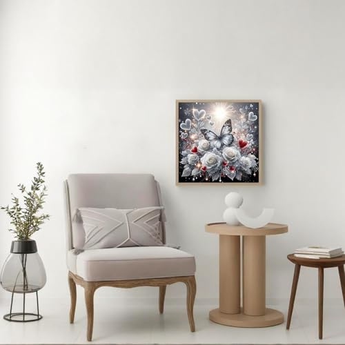 XIYOUVIGOR Diamond Painting Kits for Adults, Rose Butterfly Diamond Art Kit - color: Animal (Butterfly)
