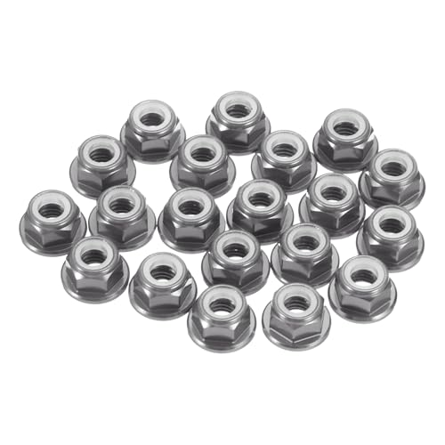MECCANIXITY 30 Pcs M3 Pitch 0.5mm Aluminum Alloy Lock Nuts Flanged Hex Nuts Nylon Locking Serrated for RC Drone Quadcopter Motor Prop Adapter FPV Parts Fasteners, Gray - color: Gray, size: M3x0.5mm