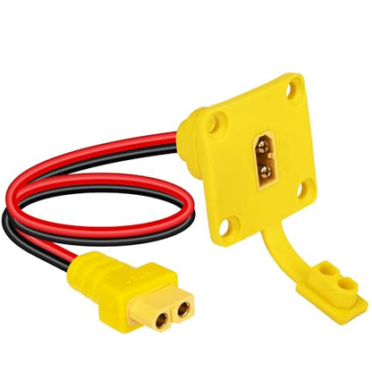 1FT XT60 Male to Female Mount Panel Cable, 12AWG XT60 Connector Kit