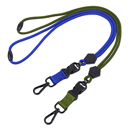Wisdompro 2 Pack 23" Lanyard with Safety Breakaway Buckle - Blue,Army Green - color: Blue, Army Green, size: 23 inches
