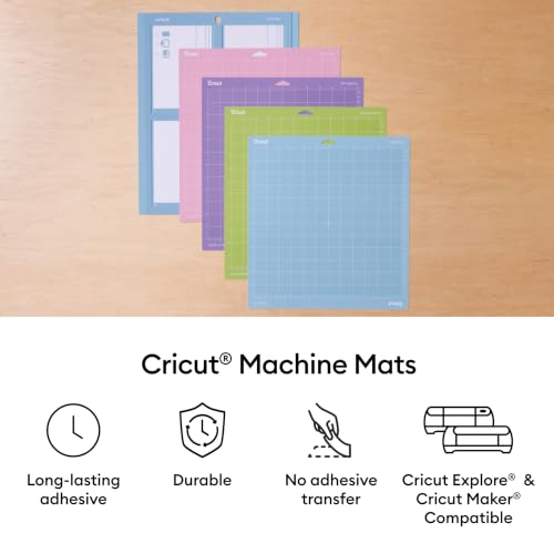Cricut LightGrip Cutting Mat Pack (6 Count, 12in x 12in) - size: 12 in x 12 in, style: 6 Count