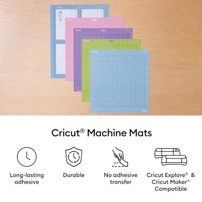 Cricut LightGrip Cutting Mat Pack (6 Count, 12in x 12in) - size: 12 in x 12 in, style: 6 Count