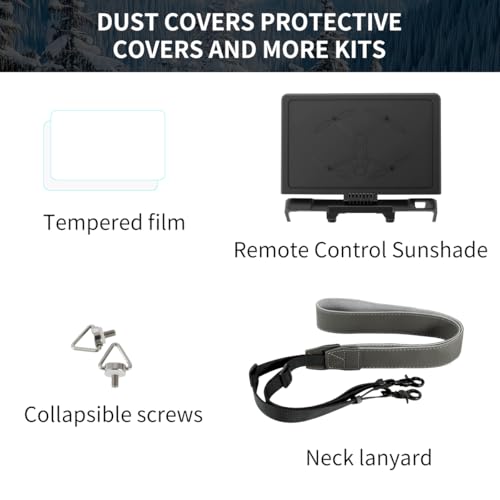 4-in-1 Remote Control Protection kit for DJI Mavic 4 RC Pro 2 Accessories, Screen Protector/Controller Sunshade/PU Material Lanyard and Standard 1/4 Screw Set