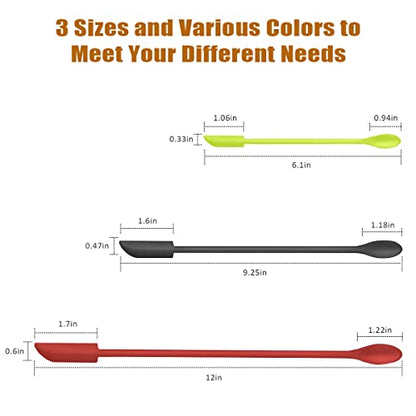 Silicone Spatula Set 6Pcs, Mini Jar Scraper for Makeup & Food - color: Color #3