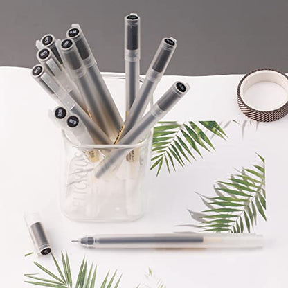 0.38mm Ultra Fine Point Roller Ball Gel Pens,Black Fast Dry Ink - style: 0.38 B