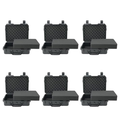 NineLeaf 14.3 x 11.4 x 4.5 Inch Waterproof Hard Case with DIY Customizable Foam Insert, Portable Protective Case for Cameras, Drones, Tools, Test Instruments, and Valuables,6PK