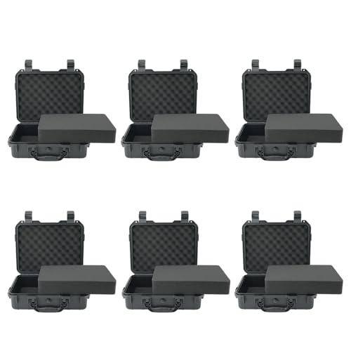 NineLeaf 14.3 x 11.4 x 4.5 Inch Waterproof Hard Case with DIY Customizable Foam Insert, Portable Protective Case for Cameras, Drones, Tools, Test Instruments, and Valuables,6PK