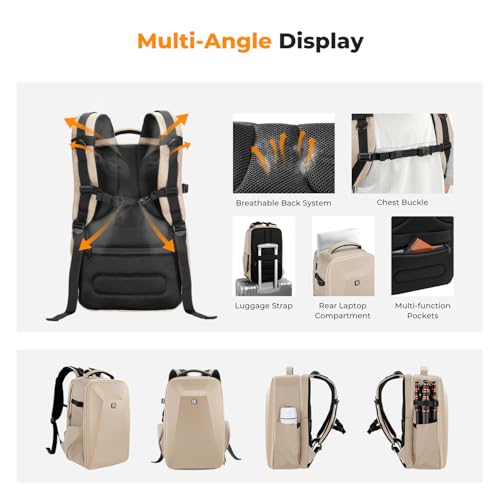 K&F CONCEPT Camera Backpack,Hardshell Photography DSLR Camera Bag - color: Khaki