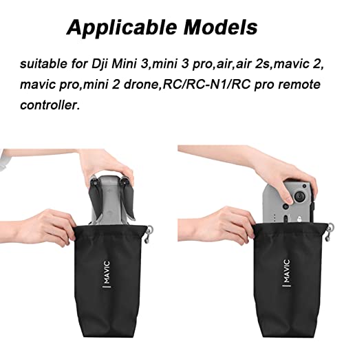 Protective Aircraft Sleeve for DJI Mini 3 Pro/Air 3/Mini 3/Air 2/Mini 2/Mavic Pro Drone,RC Controller Storage Pocket Carring Bag,Holding Fly More Combo Accessories(Drawstring)