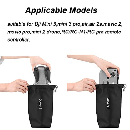 Protective Aircraft Sleeve for DJI Mini 3 Pro/Air 3/Mini 3/Air 2/Mini 2/Mavic Pro Drone,RC Controller Storage Pocket Carring Bag,Holding Fly More Combo Accessories(Drawstring)