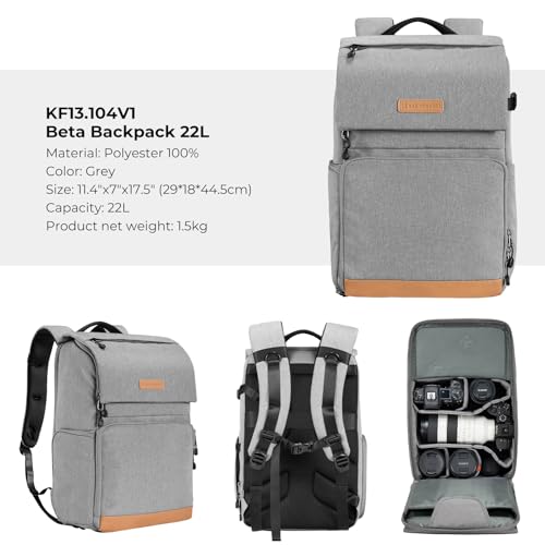 K&F CONCEPT 22L Camera Case for Photographers - color: Grey