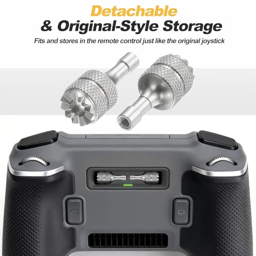 MECCANIXITY 2 Set Aluminum Controller Stick, Replacement Joystick Remote Controller Joystick Stick for Mini4 Pro Air3S Drone Remote Accessories, Silver - color: Silver
