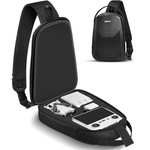 PEKREWS Crossbody Case for DJI Mini 3/4 Pro, RC 2/RC-N3/N2/N1 Controller - color: Black