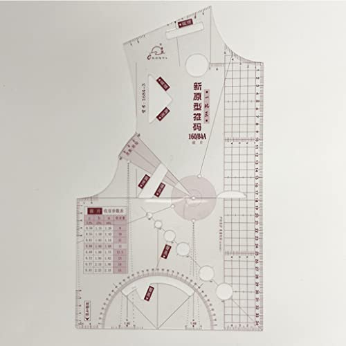 3-Piece Tailor Garment Cloth Sewing Tool Design Ruler Set - French Curve Ruler, Drafting Template 1:1 for Sewing, Measure Dressmaking Pattern