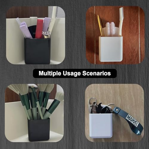 2Pcs Remote Wall Mount, Adhesive Remote Control Holder for AC TV, Wall Remote Control Holder for Office Storage (1 Black & 1 White) - color: Black&White