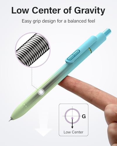 inkipen 8 Pcs Gel Pens-Black Ink, Fine Point(0.5mm),with Fidget Clip - color: 8PCS Multicolor