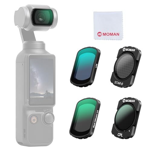 Moman Magnetic Cinematic Filter Kit Compatible with DJI Osmo Pocket 3 Pocket 4, Black Mist Star Natural Night CPL Filters for Night Vlog & City Video Shooting - size: Night Scene Kit (4 pack)