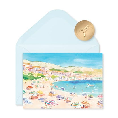 Papyrus 14-Count All-Occasion Blank Stationery Note Set, Watercolor Beach Scene - color: FSC STUDIO BL BEACH SCENE