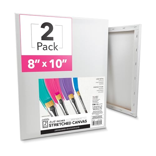 ArtSkills Stretched Canvas for Painting, 8x10 Canvas, 2-Pack Framed - size: 2-Pack 8x10